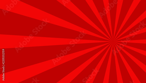 Red Sunburst Radial Background Pattern. Abstract Comic Style Banner Template Illustration Design