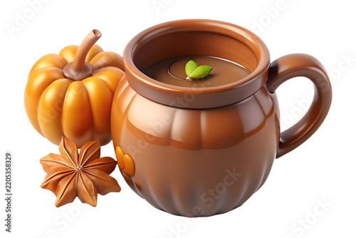 Colorful autumn harvest arrangement featuring fresh apples pears and small pumpkins inside wicker basket on transparent background
