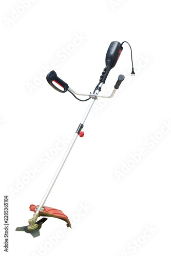 Electric grass trimmer isolated on white background