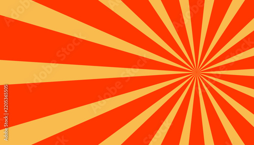 Orange and Yellow Sunburst Pattern Background. Abstract Comic Style Vector Banner Template Illustration Design