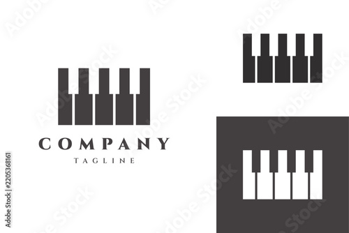Minimalist Piano Keys Logo Design Template