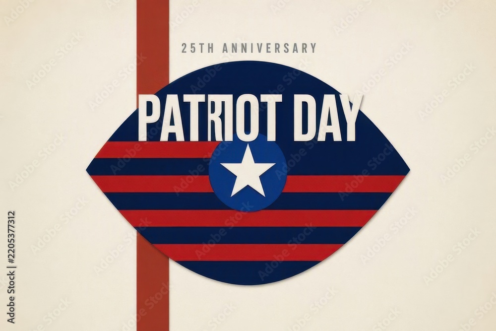 Fototapeta premium Patriot day 25th anniversary football design