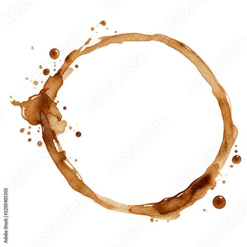 Coffee Cup Ring Stain with Natural Splashes