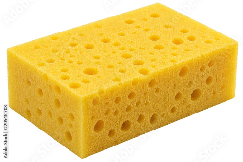 Yellow Sponge on a Plain Background