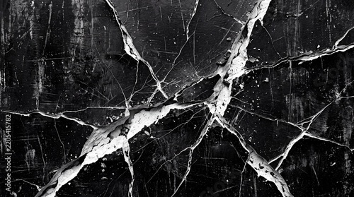 Black Cracked Texture with Deep Fractures and Damage