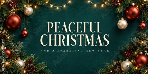 Christmas Greeting With Decorations and Warm Wishes for the New Year