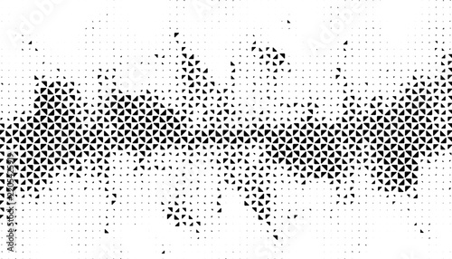 Black and white abstract geometric pattern with dynamic halftone effect for sporty and modern background design element. Vector format illustration. Eps10