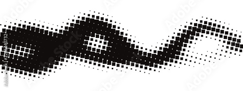 Black spray paint wavy stroke isolated on white