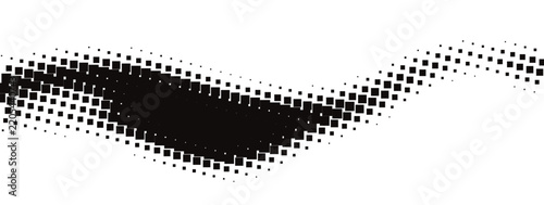 Black spray paint wavy stroke isolated on white