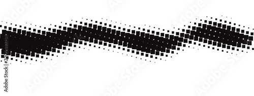 Black spray paint wavy stroke isolated on white