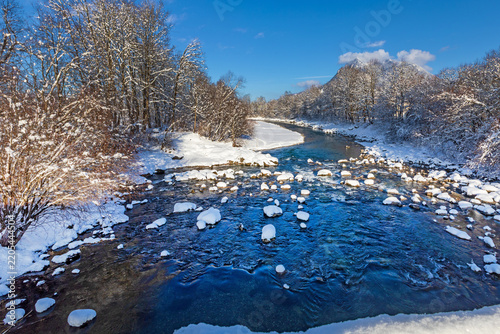 Iller - Winter - Allgäu - Fluss - Schnee - Sonthofen