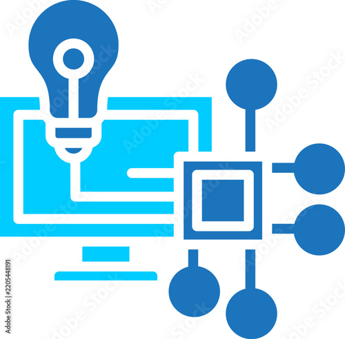 Machine Learning glyph color icon