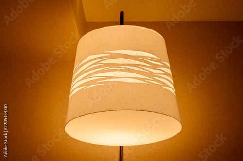 lit lamp inside a room