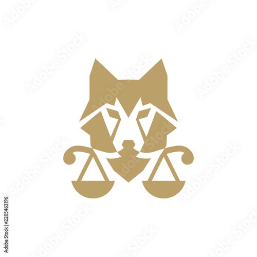 Wolf Law or Wolf Legal Logo Icon vector