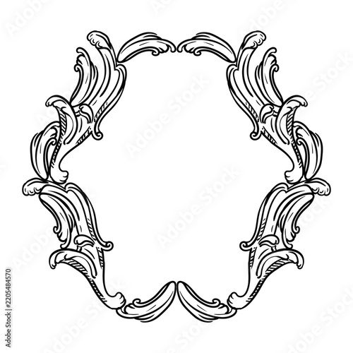 Hand drawing ornamental vintage frame vector illustration