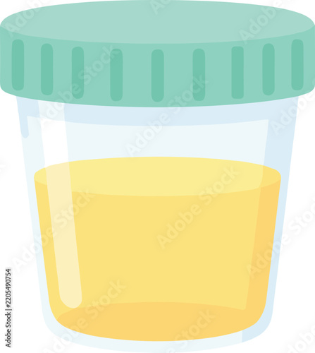 Urine Sample Cup with Green Lid for Medical Test