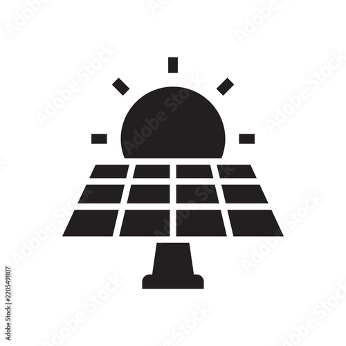 Solar panel clean energy icon for renewable power