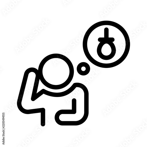  suicidal feeling line icon illustration vector graphic.eps