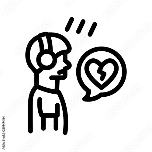 sad line icon illustration vector graphic.eps