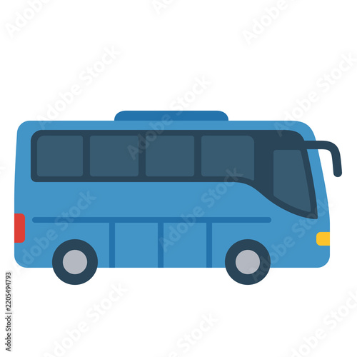 Фотография Modern intercity coach tourist passenger bus icon flat vector illustration