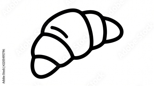 Croissant pastry outline silhouette with baked goods
