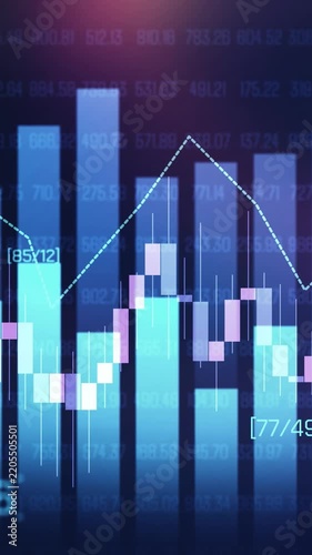 Financial data showing stock market trading graphs