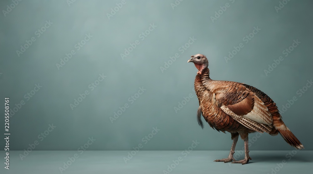 Fototapeta premium A beautifully rendered turkey perfect for thanksgiving themed designs and autumnal celebrations