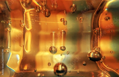 gold bubbles on a white background