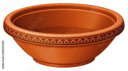 Traditional Ceramic Tagine Base with Decorative Rim