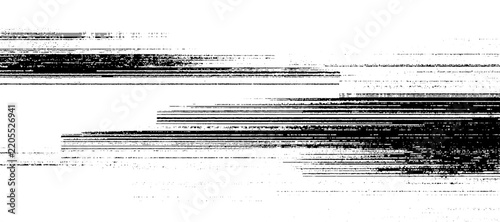 Distorted black and white horizontal lines with glitch noise