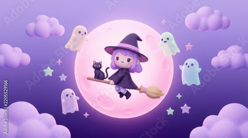3D Paper Cutout Halloween Night Scene