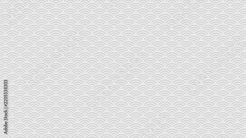 Traditional Japanese wave pattern (Seigaiha) in soft pastel gray and white tones. Seamless vector background suitable for New Year graphics, Asian cultural events, elegant packaging, greeting cards.