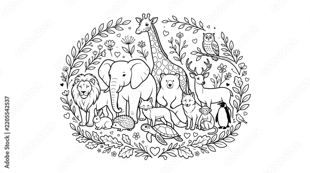 Fototapeta premium Animals_standing_together_vector…_2K_20260924192631 [Converted]