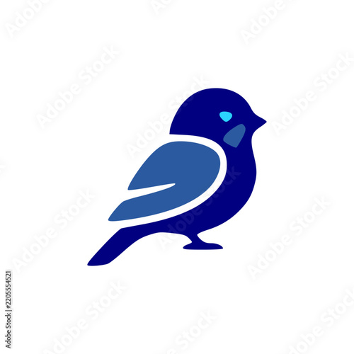 Small Blue Sparrow Songbird Sitting Profile Icon