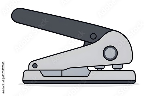 Two hole paper puncher flat vector illustration office stationery punch tool isolated on white background
