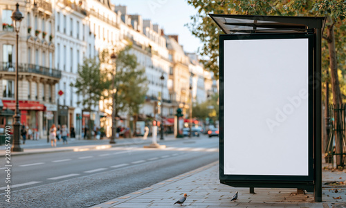a bus shelter OOH mockup with a blank space where the poster will go