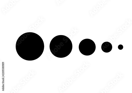 Black Circle Dot Pattern with Graduated Sizes