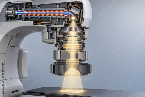 Medical Linear Accelerator Cutaway Revealing Therapeutic X Ray Beam