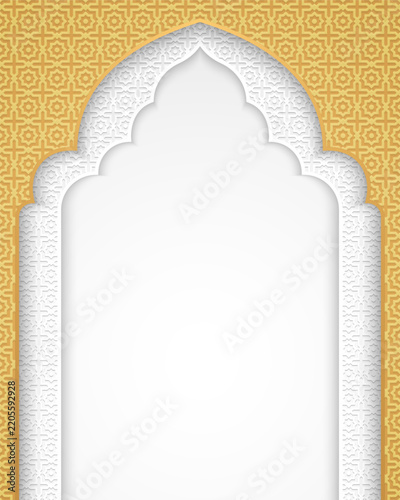 Islamic frame background with a typical Arabic arabesque pattern