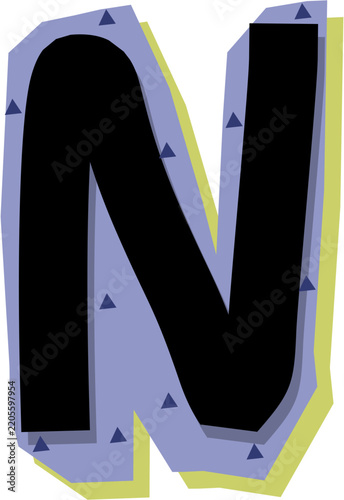 Letter N Graphic Design, Letter N Illustration
