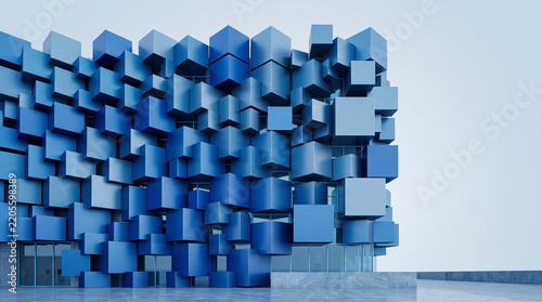 abstract blue cube