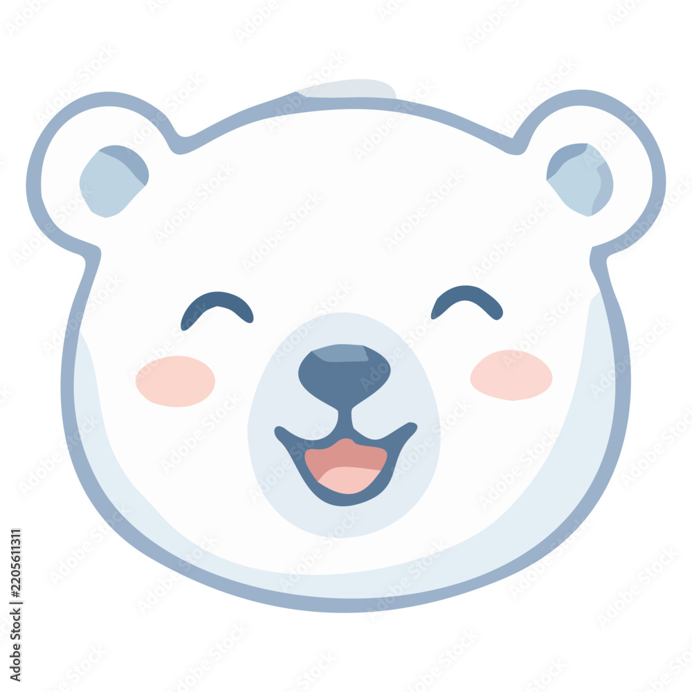 Fototapeta premium Cute Happy Polar Bear Smiling