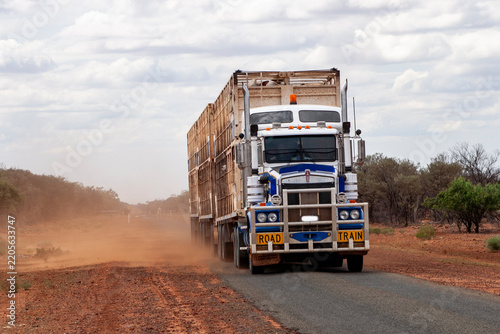 Road Train on outback Queensland Australian Road