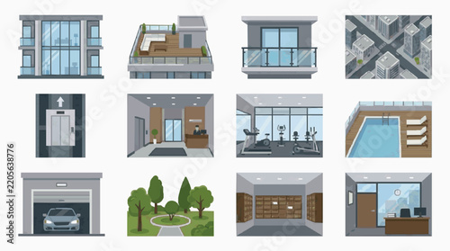 Comprehensive Apartment Complex Floor Plan and Amenities