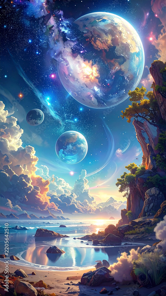 Fototapeta premium 宇宙を近くに感じる幻想的な風景