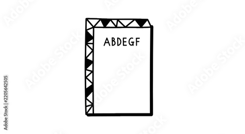 Decorative lettering on a card.