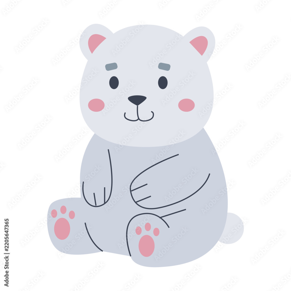 Obraz premium Polar Bear Colored Illustration