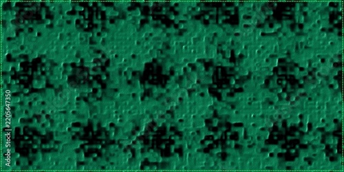 Abstract dark green conceptual digital texture pattern featuring a grid of dark embossed spots over a grainy moss background for creative design