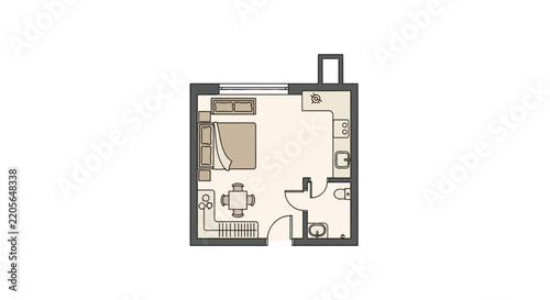 Apartment floor plan layout design.