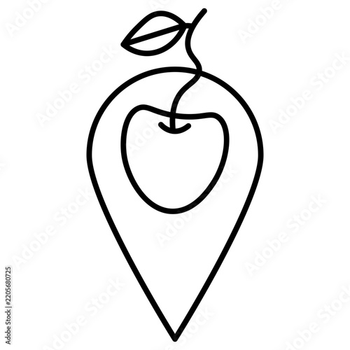 fruit location pin Line Outline Icon